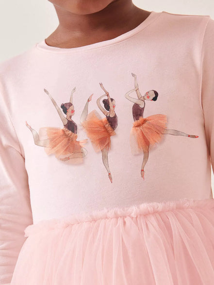 Children's Ballerina Long Sleeve Tulle Dress - Little Janey Shop