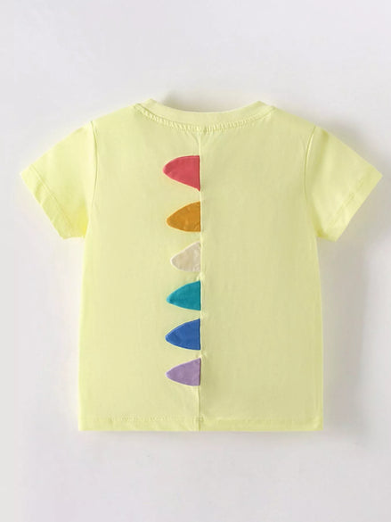 Children's Cute Cartoon Monster Graphic Short Sleeve T-Shirt - Little Janey Shop