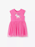 Children's Unicorn Round Neck Sleeveless Tulle Dress - Little Janey Shop