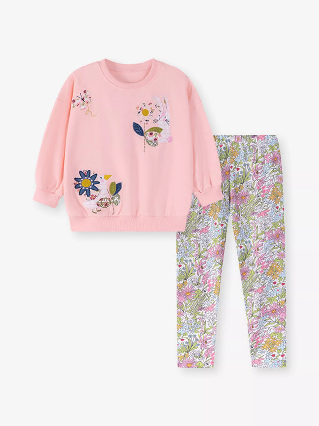 Children's Floral Sweatshirt & Leggings Set - Little Janey Shop