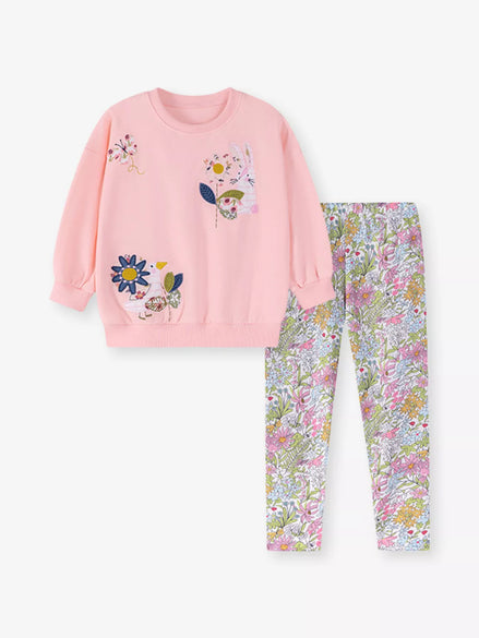 Children's Floral Sweatshirt & Leggings Set - Little Janey Shop