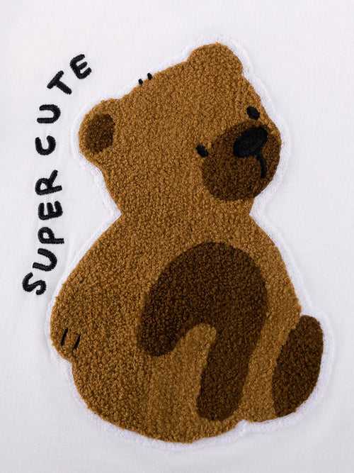 Children's Bear Graphic Tee & Diamond Pattern Shorts Set - Little Janey Shop