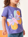 Children's Butterfly Embroidered Short Sleeve T-Shirt - Little Janey Shop