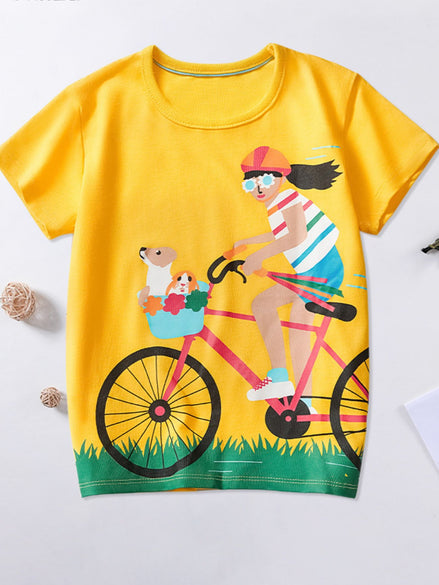 Children's Bicycle Graphic Short Sleeve T-Shirt - Little Janey Shop