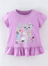 Children's Fox Graphic Ruffle Hem T-Shirt - Little Janey Shop