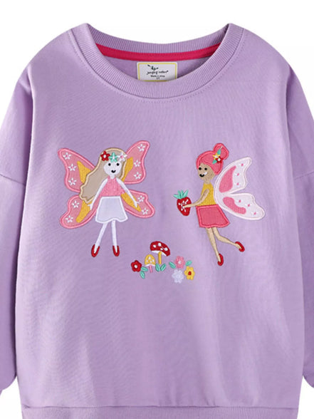Children's Fairy Embroidered Tulle Sweatshirt Dress - Little Janey Shop