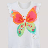 Children's Butterfly Graphic Ruffle Sleeve T-Shirt - Little Janey Shop