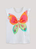 Children's Butterfly Graphic Ruffle Sleeve T-Shirt - Little Janey Shop