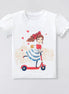 Girls' Scooter Graphic Ruffle Sleeve T-Shirt | 100% Cotton | Sizes 2 - 3Y–8Y - Little Janey Shop