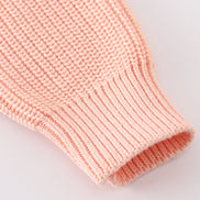 Coral hand-embroidery bunny pullover sweater