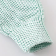 Blue hand-embroidery bunny pullover sweater