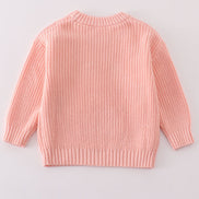 Pink floral hand-embroidery jumper sweater
