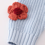 Blue floral hand-embroidery jumper sweater