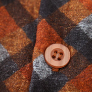 Premium brown plaid button down muslin shirt