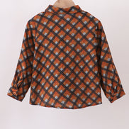 Premium brown plaid button down muslin shirt