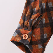 Premium brown plaid button down muslin shirt