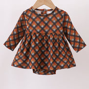 Premium brown plaid muslin bubble