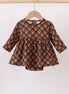 Premium brown plaid muslin bubble