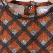 Premium brown plaid muslin bubble