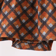 Premium brown plaid muslin bubble