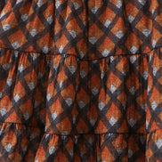 Premium brown plaid muslin dress
