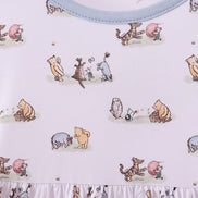 Premium blue character print bamboo dress