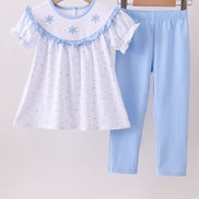 Premium blue snow bow pants set