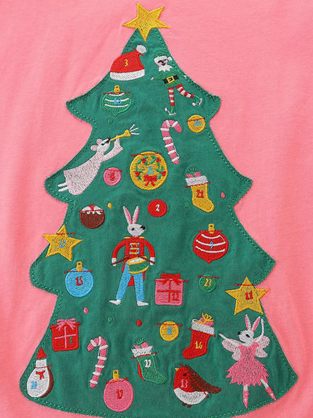 Children's Christmas Tree Long Sleeve Dress - Little Janey Shop