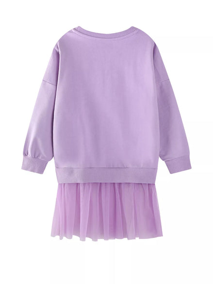 Children's Fairy Embroidered Tulle Sweatshirt Dress - Little Janey Shop