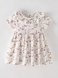 Children's Floral Print Ruffle Collar Dress - Little Janey Shop