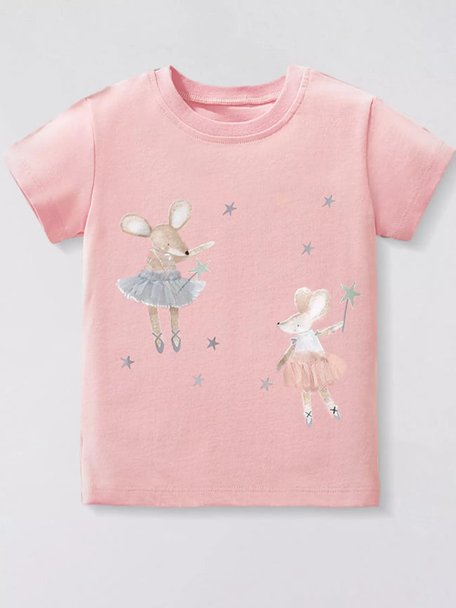 Children's Mouse Ballerina Round Neck Tee - Little Janey Shop