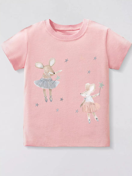 Children's Mouse Ballerina Round Neck Tee - Little Janey Shop