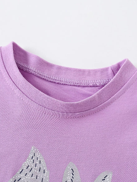 Children's Fox Graphic Ruffle Hem T-Shirt - Little Janey Shop