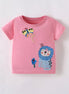 Children's Cute Cartoon Embroidered Short Sleeve T-Shirt - Little Janey Shop