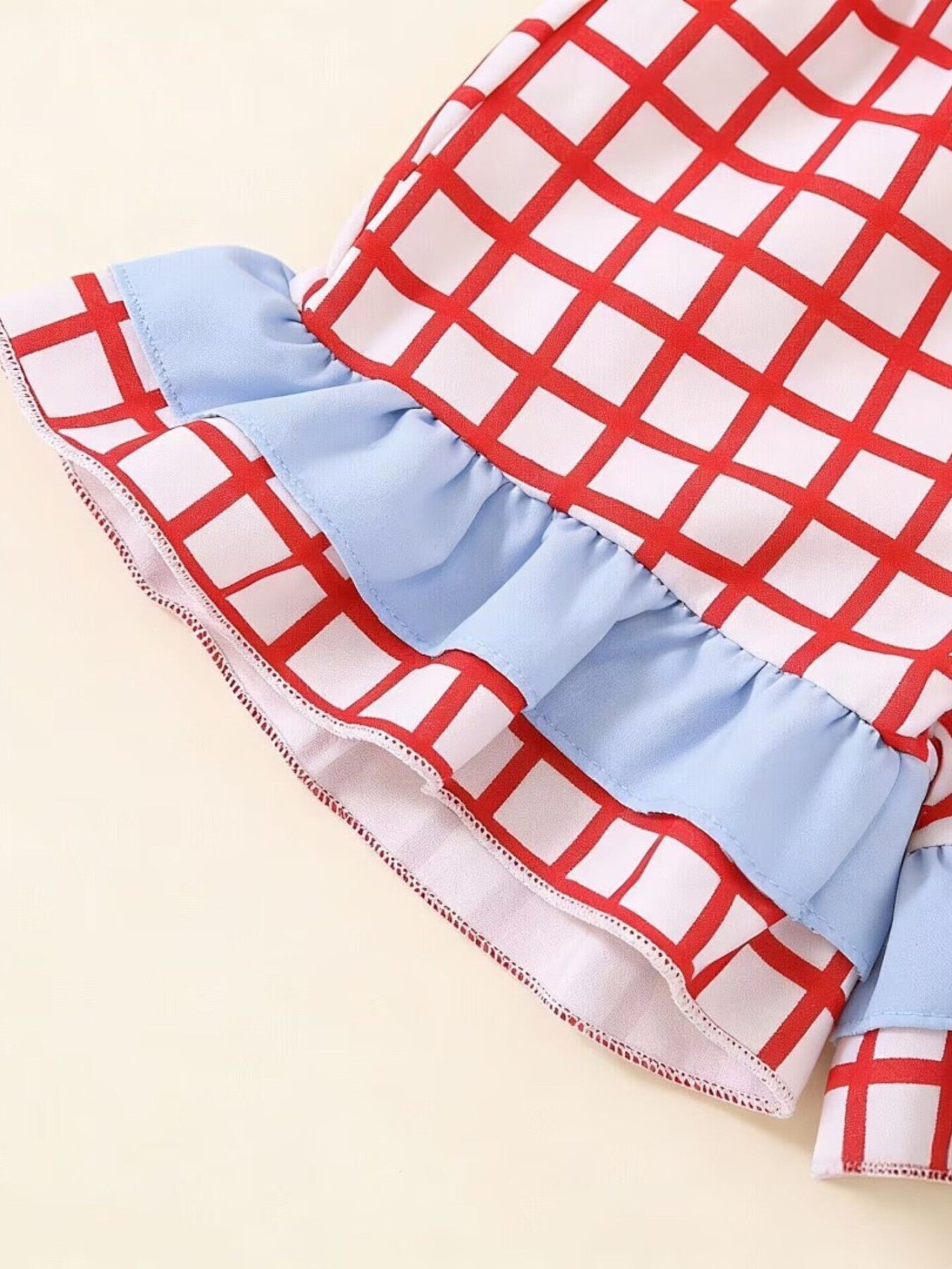 Children's Baseball Embroidered Ruffle Trim Top and Shorts Set - Little Janey Shop