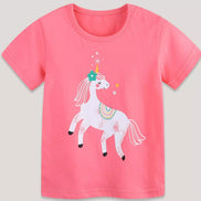 Children's Cute Unicorn Graphic Short Sleeve T-Shirt - Little Janey Shop