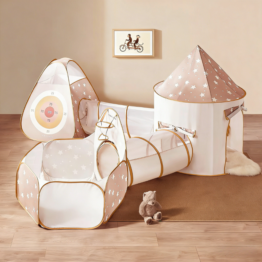 Tiny Land® 5-in-1 Kids Play Tunnel — Soft Peachskin Toddler Crawl Tunnel | Little Janey
