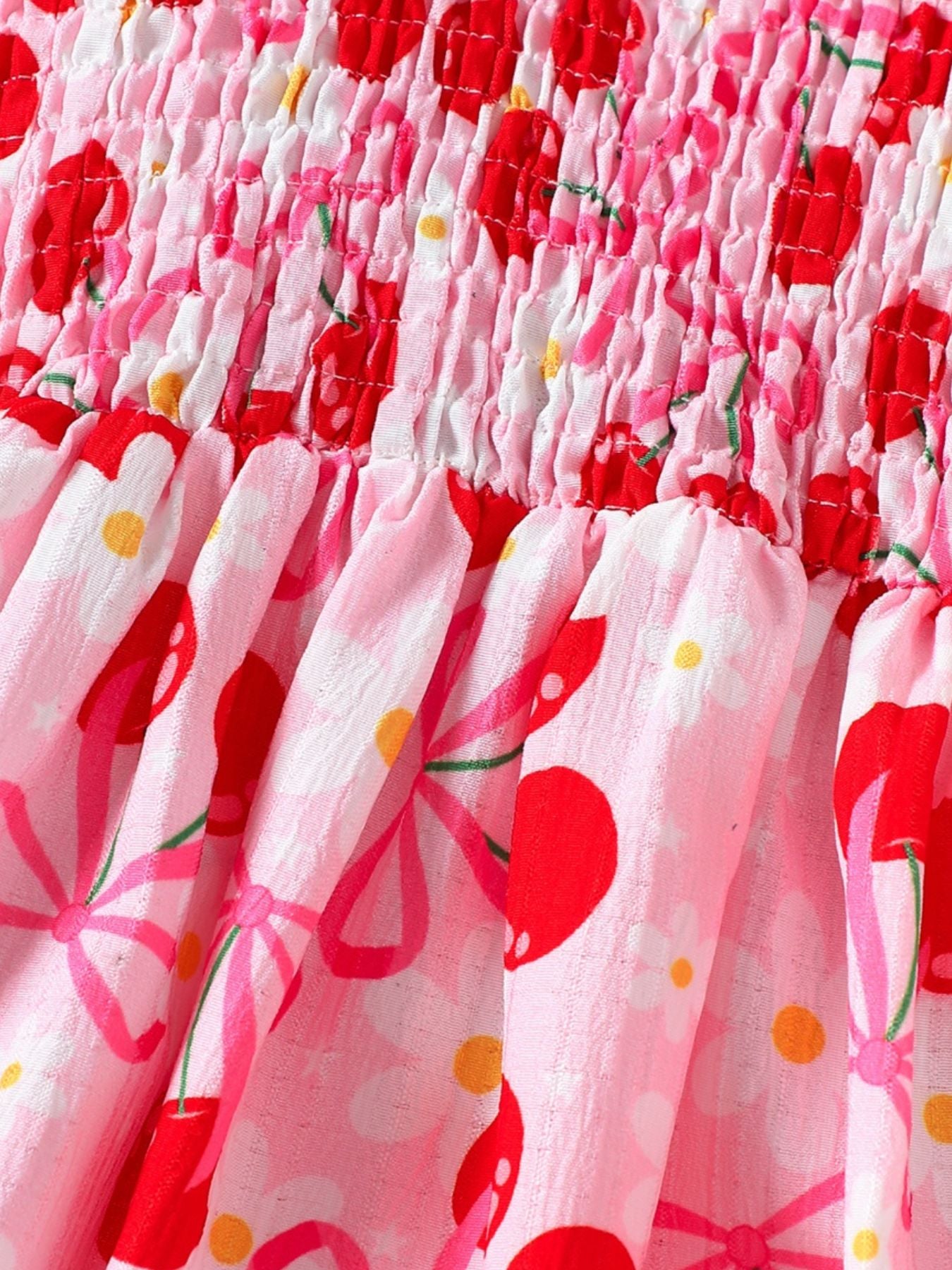 Girls' Red Cherry Print Smocked Dress | Little Janey - Little Janey Shop