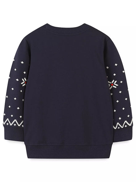 Children's Christmas Reindeer & Santa Round Neck Sweatshirt - Little Janey Shop