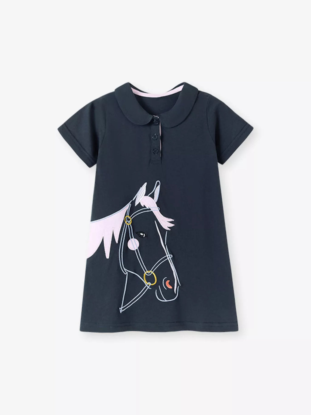 Children's Horse Short Sleeve Polo Dress - Little Janey Shop