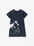 Children's Horse Short Sleeve Polo Dress - Little Janey Shop