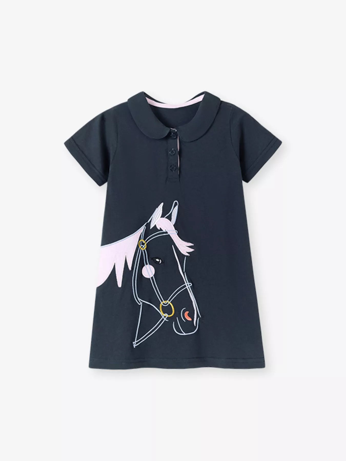 Children's Horse Short Sleeve Polo Dress - Little Janey Shop