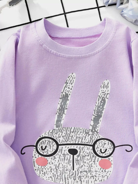 Children's Cartoon Rabbit Long Sleeve T-Shirt - Little Janey Shop