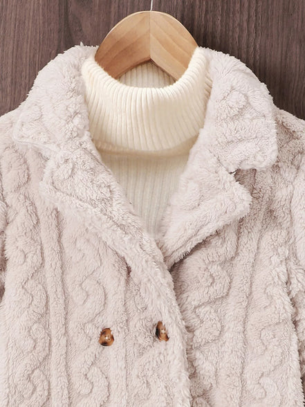 Children's Cozy Textured Double - Breasted Outerwear - Little Janey Shop