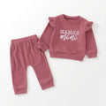 Letter Ruffled Trim Top & Pants Set for Baby Girls — Mama's Mini 2-Piece Outfit | Little Janey