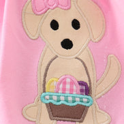 Premium Pink dog applique girl set