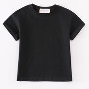 Premium Black basic T-shirt Kids and adult