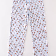 Premium blue christmas santa claus print men pajama pants