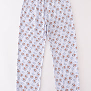 Premium blue christmas santa claus print men pajama pants