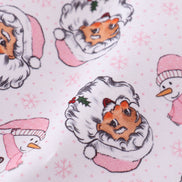 Premium pink christmas santa claus print women pajama pants